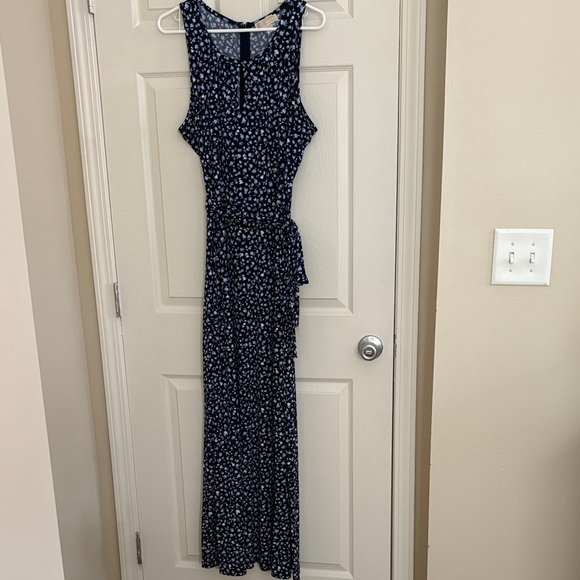Michael Kors Dresses & Skirts - Michael Kors Navy Belted Floral Maxi Dress